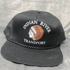 Vintage‎ Indian River Transport Trucker Snapback Hat Rope Mesh